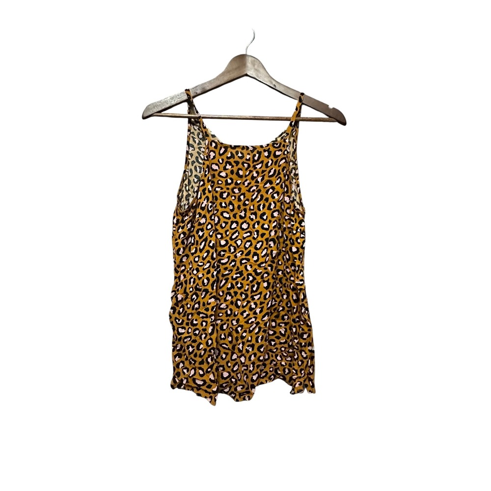 Old Navy Leopard Print Tank Top Spaghetti Strap Sleeveless Casual Medium